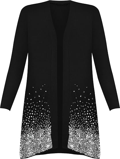 Glow Up! New Plus Size Long Sleeve Sequin Cardigan – Sparkle in Every Curve (Sizes 8-24)