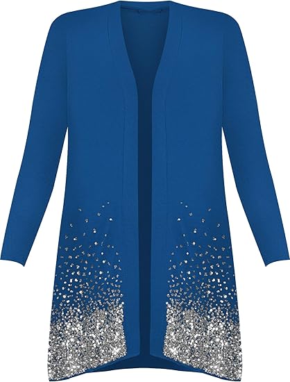 Glow Up! New Plus Size Long Sleeve Sequin Cardigan – Sparkle in Every Curve (Sizes 8-24)