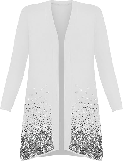 Glow Up! New Plus Size Long Sleeve Sequin Cardigan – Sparkle in Every Curve (Sizes 8-24)